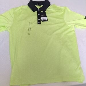 Bad Birdie Shadow Lime Pique Polo Large